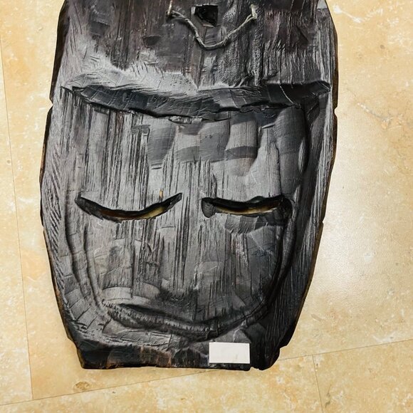 Hand-Carved African Tribal Wooden Mask Wall Hanging 12" Tall - Picture 2 of 5